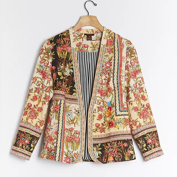 Anthropologie Vineet Bahl Lula Embroidered Blazer Small - Picture 1 of 5